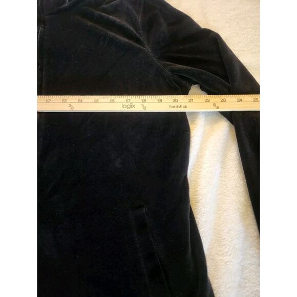 Talbots Small Black Velour Jacket Full Zip Pockets Size Large - Picture 7 of 9